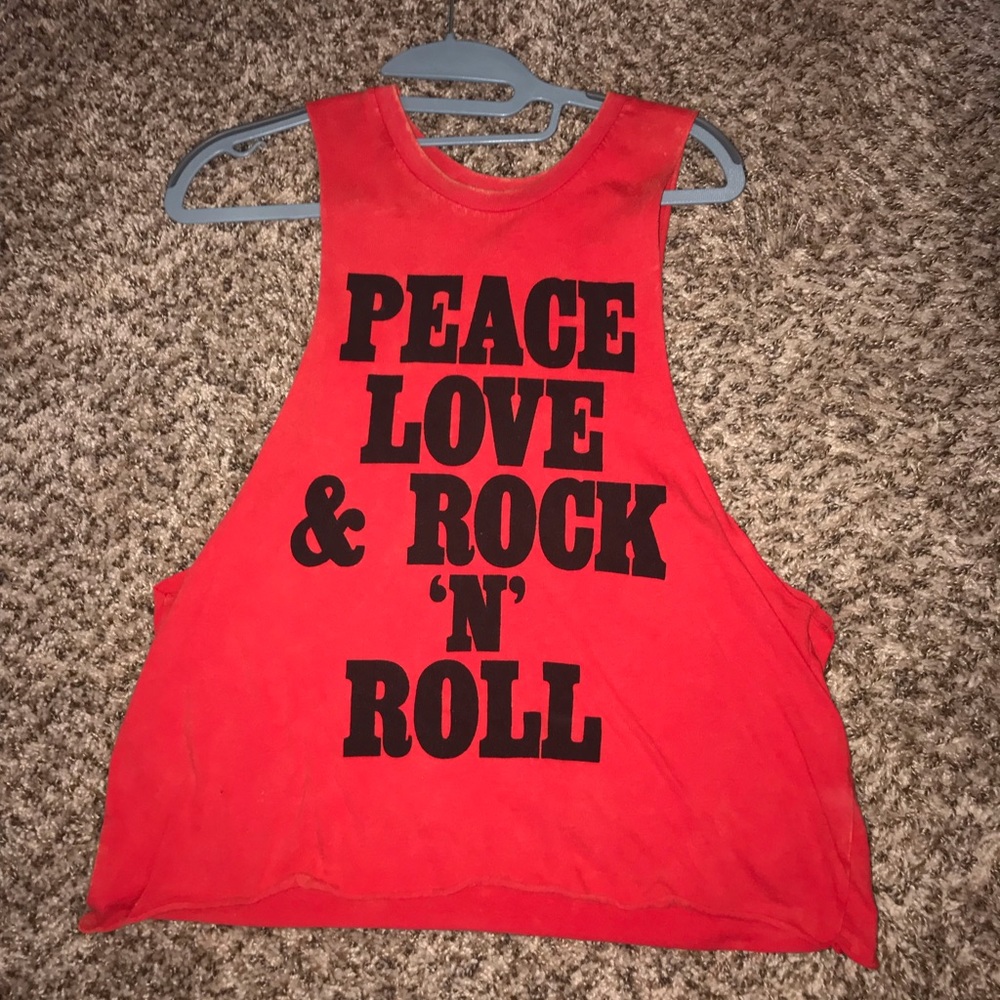 Forever 21 “peace love & rock n roll” tank top